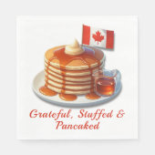 Serviette En Papier Humour de Thanksgiving Canada | Crêpes d'érable et (Devant)