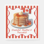 Serviette En Papier Humour de Thanksgiving Canada | Crêpes d'érable et (Devant)