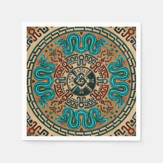 Serviette En Papier Hunab Ku avec serpent à double tête (Devant)