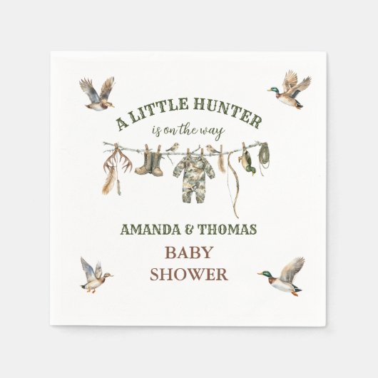 Serviette En Papier Hunting Boy Baby Shower (Devant)