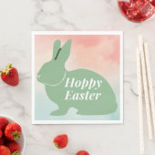 Serviette En Papier Huppée Easter Bunny Aquarelle Design (En situation)