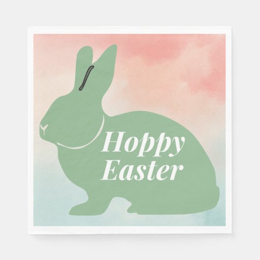 Serviette En Papier Huppée Easter Bunny Aquarelle Design (Devant)