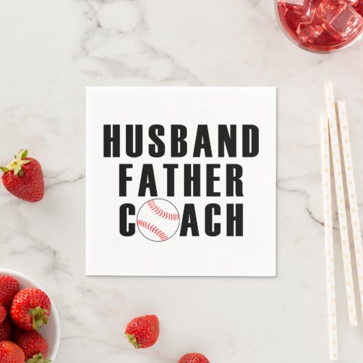 Serviette En Papier Husband Father Coach Baseball Dad Quote (En situation)
