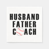 Serviette En Papier Husband Father Coach Baseball Dad Quote (Devant)