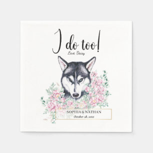 Serviette En Papier Husky Chien Mariage Cocktail Napkins