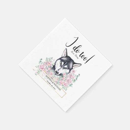 Serviette En Papier Husky Chien Mariage Cocktail Napkins (Coin)