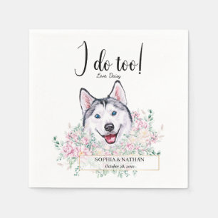 Serviette En Papier Husky Chien Mariage Cocktail Napkins