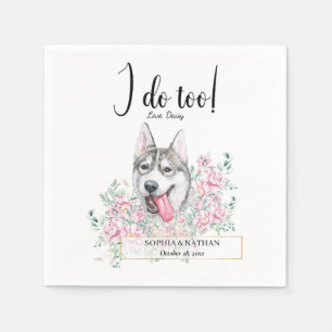 Serviette En Papier Husky Chien Mariage Cocktail Napkins