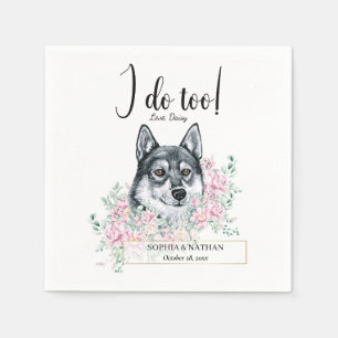 Serviette En Papier Husky Chien Mariage Cocktail Napkins