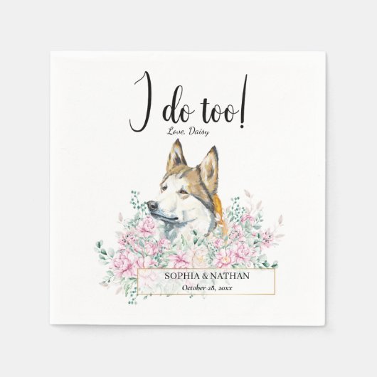 Serviette En Papier Husky Chien Mariage Cocktail Napkins (Devant)