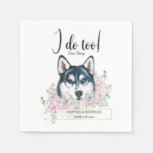 Serviette En Papier Husky Chien Mariage Cocktail Napkins