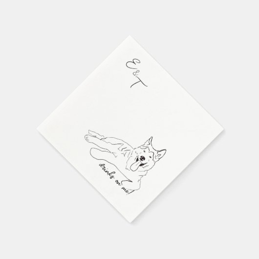 Serviette En Papier Husky Dog Cocktail mariages serviettes (Coin)