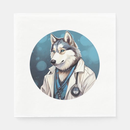 Serviette En Papier Husky Dog Doctor (Devant)