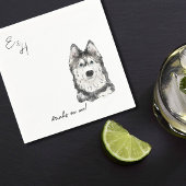 Serviette En Papier Husky Mariage d'aquarelle Cocktail serviettes
