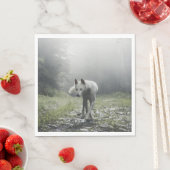 Serviette En Papier Husky Sibérien Blanc (En situation)