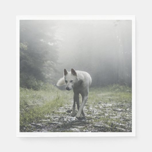 Serviette En Papier Husky Sibérien Blanc (Devant)
