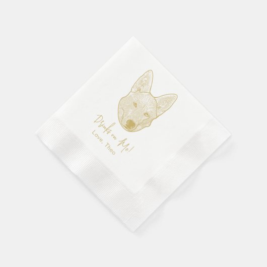 Serviette En Papier Husky Sibir Chien Boisson Personnalisée Sur Moi (Coin)