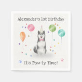 Serviette En Papier Husky Sibir Chien fête d'anniversaire (Devant)