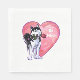 Serviette En Papier Husky Valentine's Day