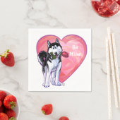 Serviette En Papier Husky Valentine's Day (En situation)
