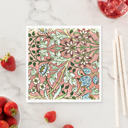 Serviette En Papier Hyacinth, un motif de William Morris, (En situation)
