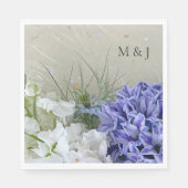 Serviette En Papier Hyacinthe bleu avec fleurs stocks blanches (Devant)