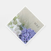 Serviette En Papier Hyacinthe bleu avec fleurs stocks blanches (Coin)