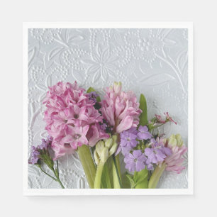 Serviette En Papier Hyacinthes roses avec verveine