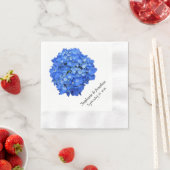 Serviette En Papier Hydrangea Bleu de Mariage Sur Mesure (En situation)