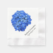 Serviette En Papier Hydrangea Bleu de Mariage Sur Mesure (Devant)