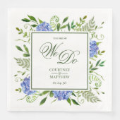 Serviette En Papier Hydrangea Bleu Demain Nous Faisons (Devant)