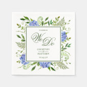 Serviette En Papier Hydrangea Bleu Demain Nous Faisons Cocktail (Devant)