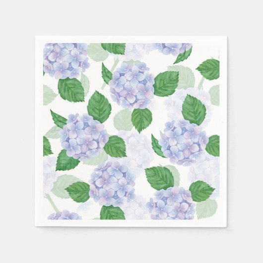 Serviette en papier Hydrangea Bleu, Fournitures de (Devant)