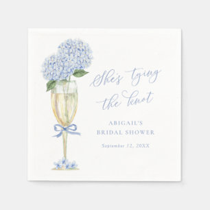 Serviette En Papier Hydrangea Bleu qui se Marie Personnalisé