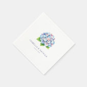 Serviette En Papier Hydrangea bleu rose sérène aquarelle (Coin)