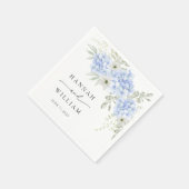 Serviette En Papier Hydrangea Blue Floral Mariage Papier Napkin (Coin)