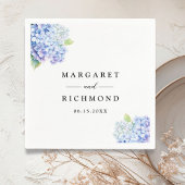 Serviette En Papier Hydrangea Dusty Blue Floral Mariage