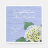 Serviette En Papier Hydrangea Félicitations Mariage de grains de bois (Devant)