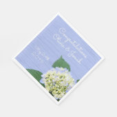 Serviette En Papier Hydrangea Félicitations Mariage de grains de bois (Coin)
