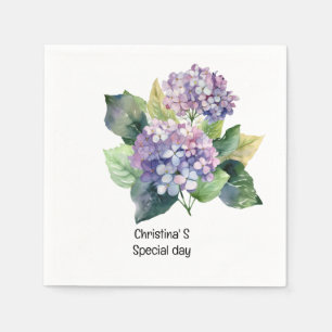 Serviette En Papier Hydrangea fleurs flore fleuriste amant aquarelle