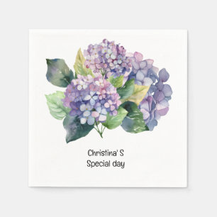 Serviette En Papier Hydrangea fleurs flore fleuriste amant aquarelle