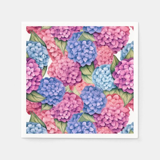 Serviette En Papier Hydrangea Floral (Devant)
