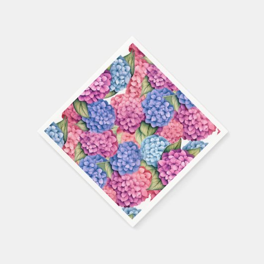 Serviette En Papier Hydrangea Floral  (Coin)