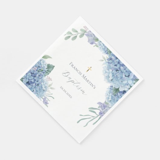 Serviette En Papier Hydrangea floral  Baptism (Coin)