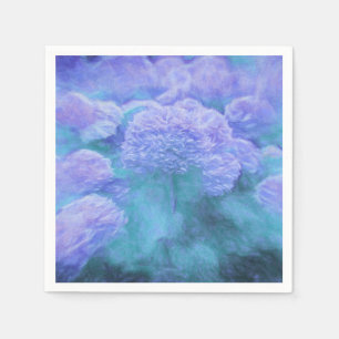 Serviette En Papier Hydrangea Floral Chic Purple Turquoise Vintage