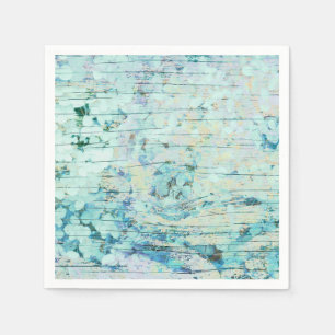 Serviette En Papier Hydrangea Floral Turquoise Pays Bois Vintage