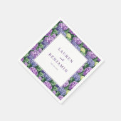 Serviette En Papier Hydrangea Florale Violette Élégante (Coin)