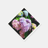 Serviette En Papier Hydrangea garden, rose, bleu, purple floral (Coin)