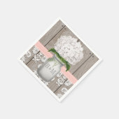 Serviette En Papier Hydrangea Mason Jar rose pâle (Coin)