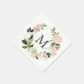 Serviette En Papier Hydrangea Monogramme Mariage Cocktail Napkin (Coin)